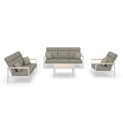 Townsend 4 Person Seating Group With Sunbrella Cushions by Birch Lane