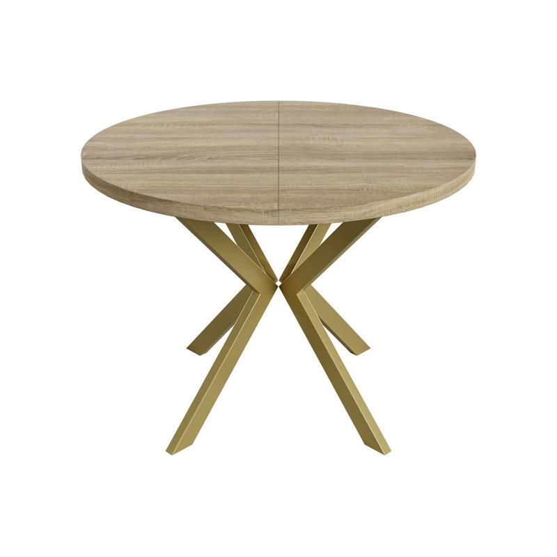 Alezia Round Dining Table, Light Brown, 76 H x 120 L x 196 W cm
