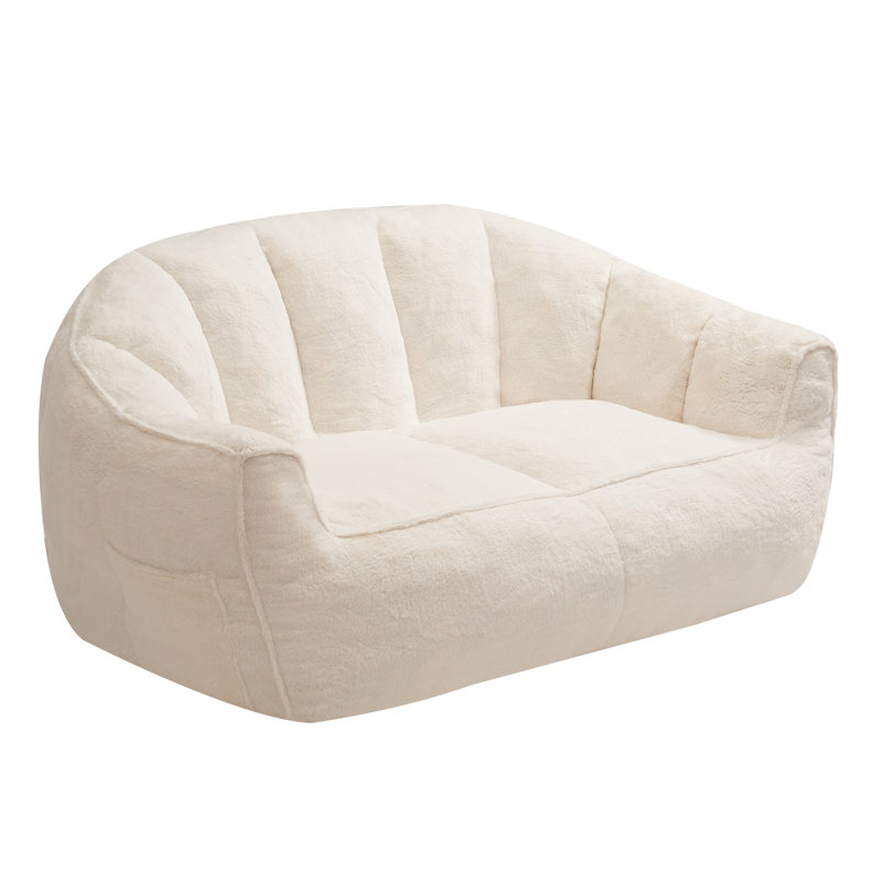 Oversized Bean Bag Chair, Plush Faux Fur Large Lounger