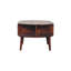Table basse ovale en bois massif avec 1 tiroir