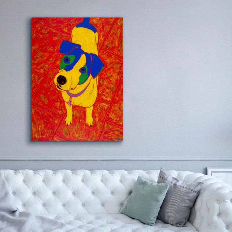 «Feisty Jack Russell» par Angela Bond, impression sur toile, H 54 po x l 40 po x P 1,5 po