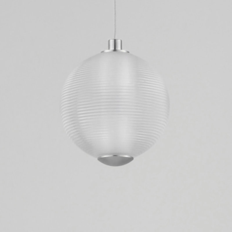 Luminaire suspendu simple à 1 lumière Alicano, Chrome poli
