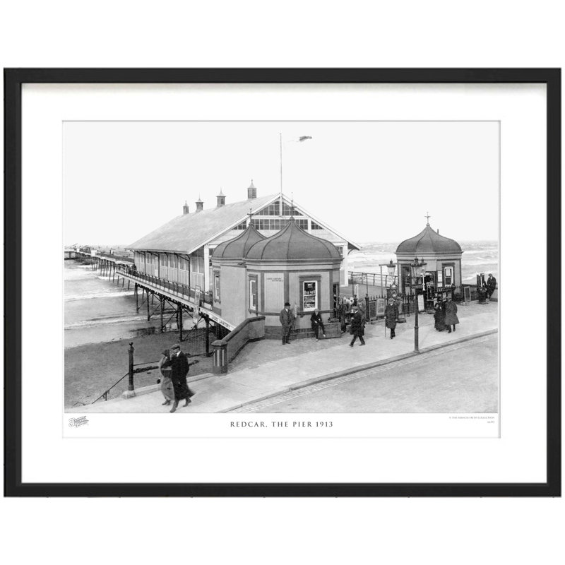 Redcar, The Pier 1913 - Single Picture Frame Print, 28cm H x 36cm W x 2.3cm D