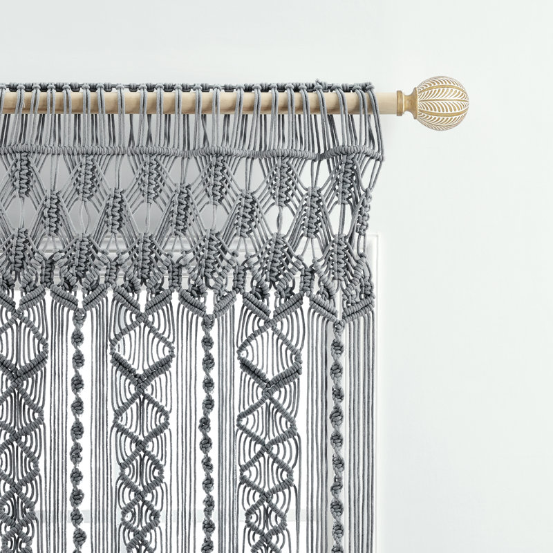 Cotton Tailored 40'' W Window Valance, Gray