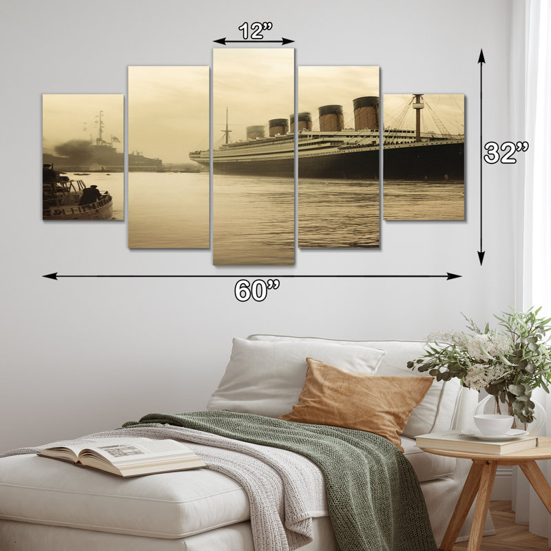 Amori - Bateau, reproduction sur toile - 5 panneaux
