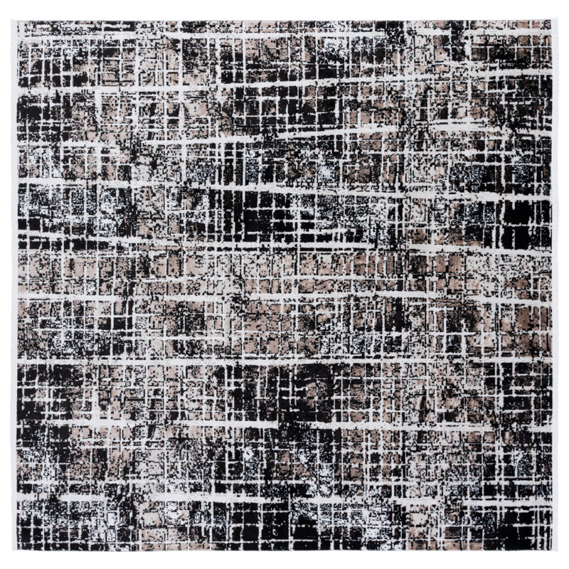 Tapis abstrait Mila 230 Performance, Carré 6 pi 7 po
