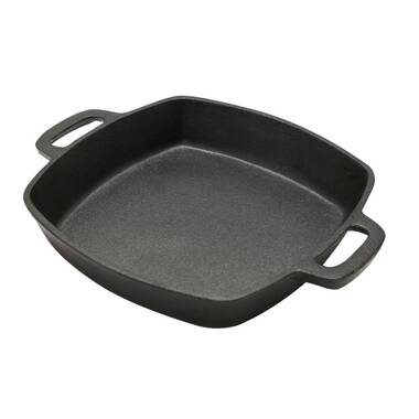 Martha Stewart 12 Inch Pre Seasoned Square Cast Iron Grill