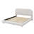 Upholstered Platform Bed With Thick Fabric, Solid Frame And Stylish Curve-Shaped Design