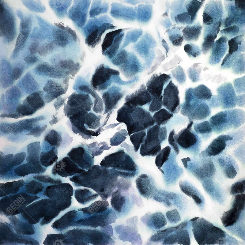 "Vagues orageuses de la mer", H 24 po x l 24 po