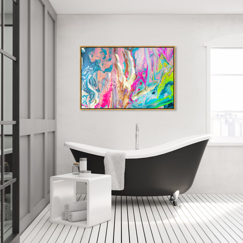 «Abstract Just Like Heaven», reproduction d'art graphique sur toile, H 30 po x l 45 po, Toile encadrée, Doré