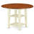 3 Piece Modern Dining Table Set Contains a Round Wooden Table with Dropleaf & Shelves and 2 Dining Chairs, Buttermilk & Cherry-2053980432-2053980435-2059274008