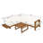 Clayton Outdoor 4-Piece Acacia Wood Sectional Patio Sofa Set With Cushions
