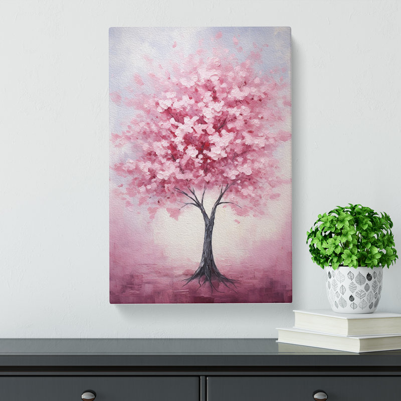 Cherry Blossom Tree Modern - Art Prints - Wrapped Canvas, 76cm H x 50cm W x 3cm D