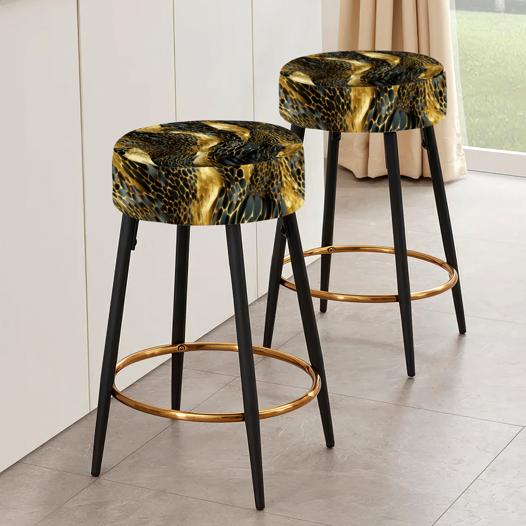 Opulence Wayfair Gold Bar Stools Design Art Gilded Opulence In