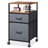 2-Drawer Rolling File Cabinet With Open Storage, Rustic Brown, Lightweight And Sturdy Office Storage Solution, 15.7"D X 15.4"W X 26.8"H, Ideal For Home Office