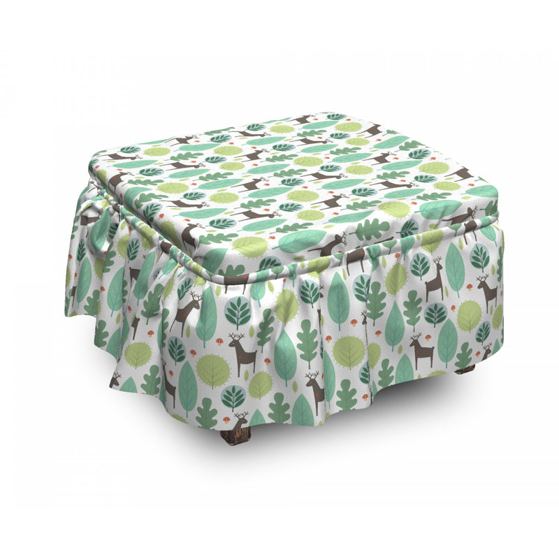 Housse pour de forêt et cerf avec coeur repose-pieds