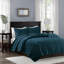 Ensemble de courtepointe en velours 3 pièces sarcelle double / grand-117515446-117515450