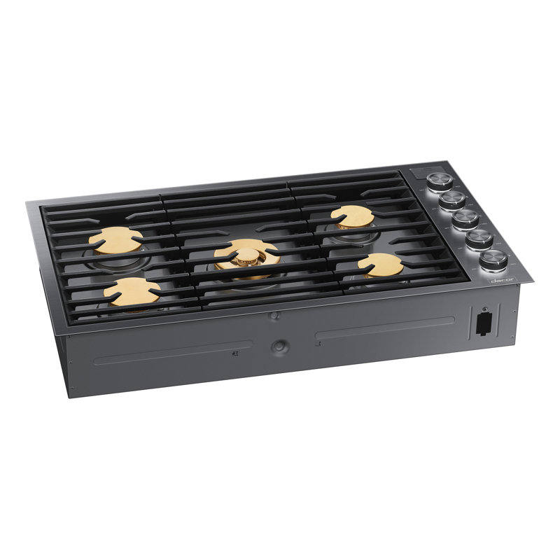 36" Gas Cooktop 5 Burners, Flush, Contemporary, NG/LP, Graphite Stainless