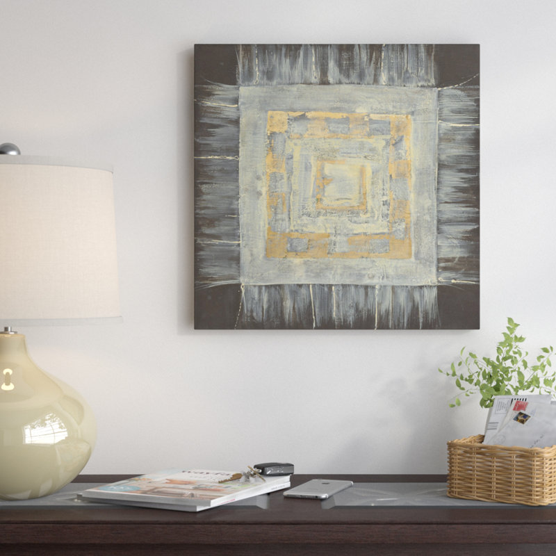 " Gold Tapestry II " by Albena Hristova, 37" H x 37" W x 1.5" D, No Mat, Wrapped Canvas