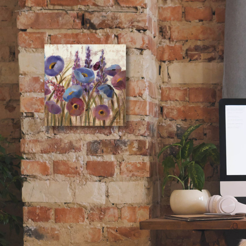 «Lupins» par Silvia Vassileva, art mural sur toile, H 12 po x l 12 po