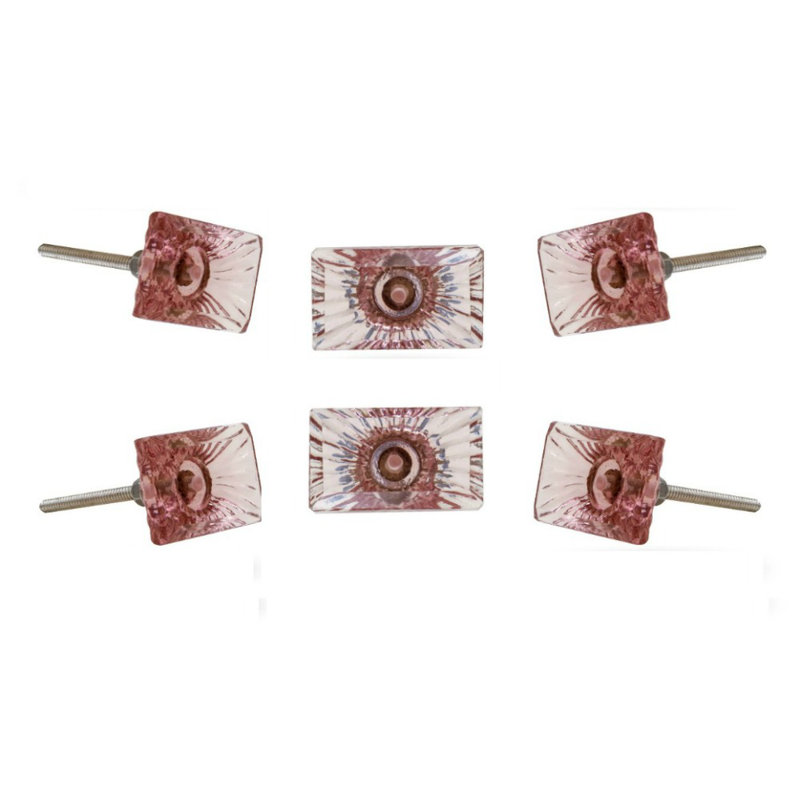 Amenja 2" Length Rectangle Knob Multipack, Light Pink