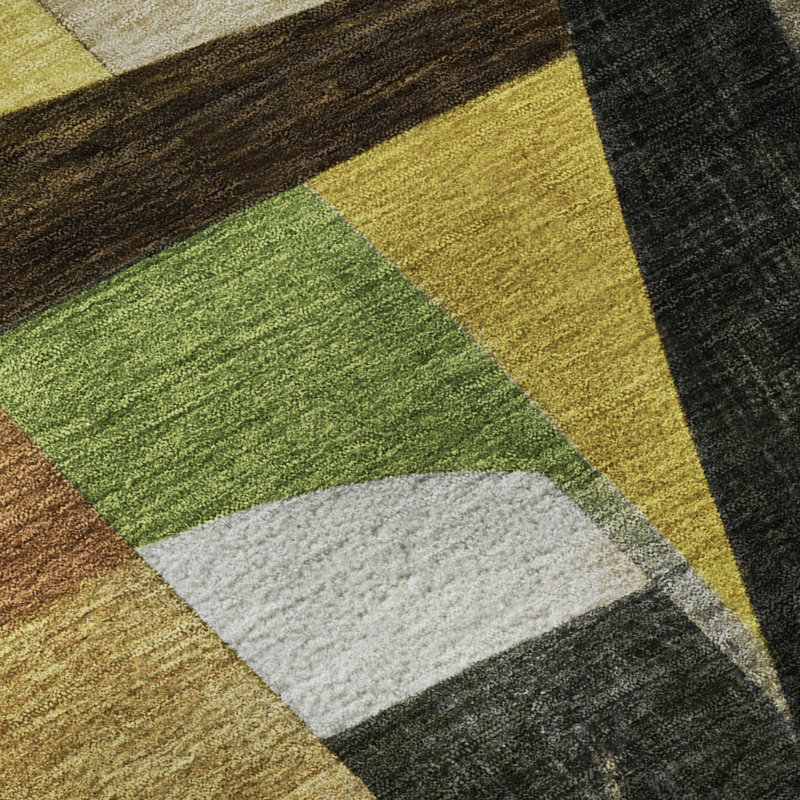 Premium Machine Washable Lubbers AMF1757 Abstract Rug, Rectangle 2'6" x 3'10"