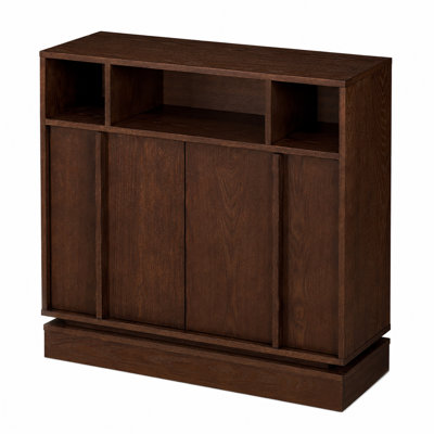 Farmhouse Fluted Sideboard Buffet Cabinet with Adjustable Shelf for Entryway Hallway Kitchen Dining Room