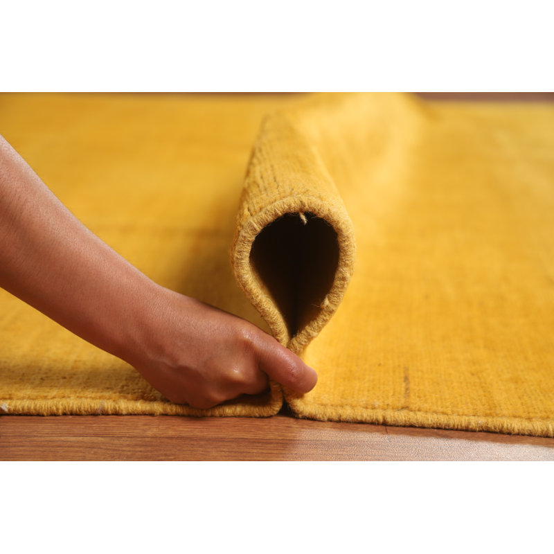 Tapis oriental moderne jaune Gabbeh 8 x 10