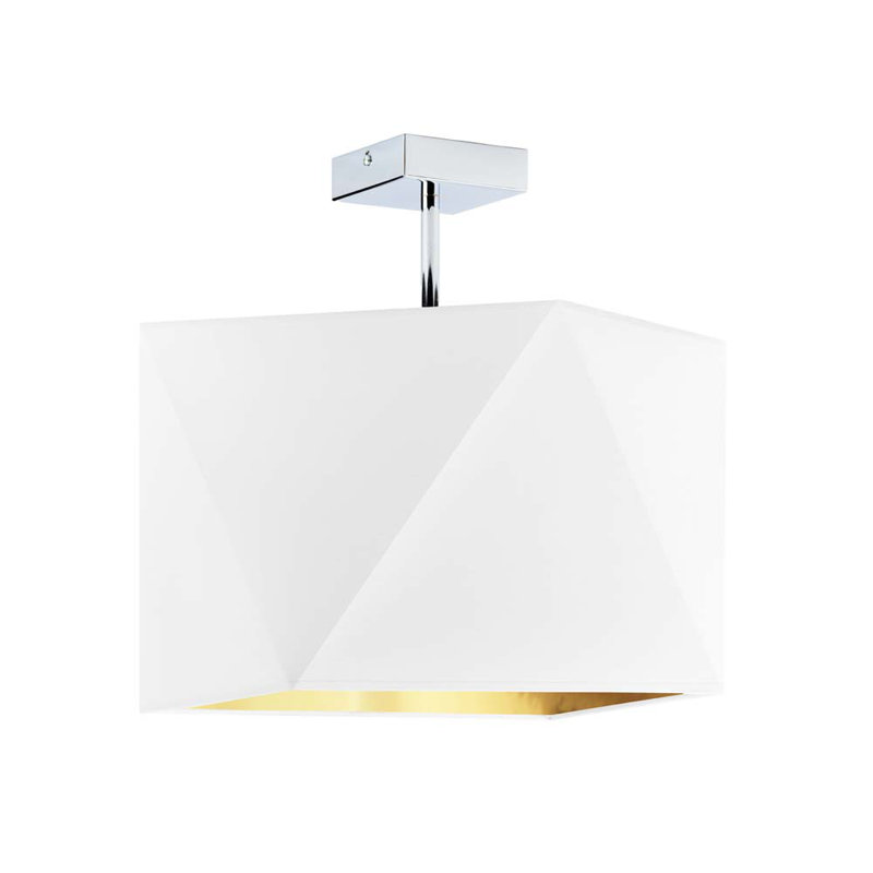 Glisson 1 - Light Square/Rectangle Pendant, White, Polished Chrome