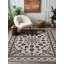 Tapis marocain beige en coton et polyester à imprimé numérique Isabel Collection-1869957316