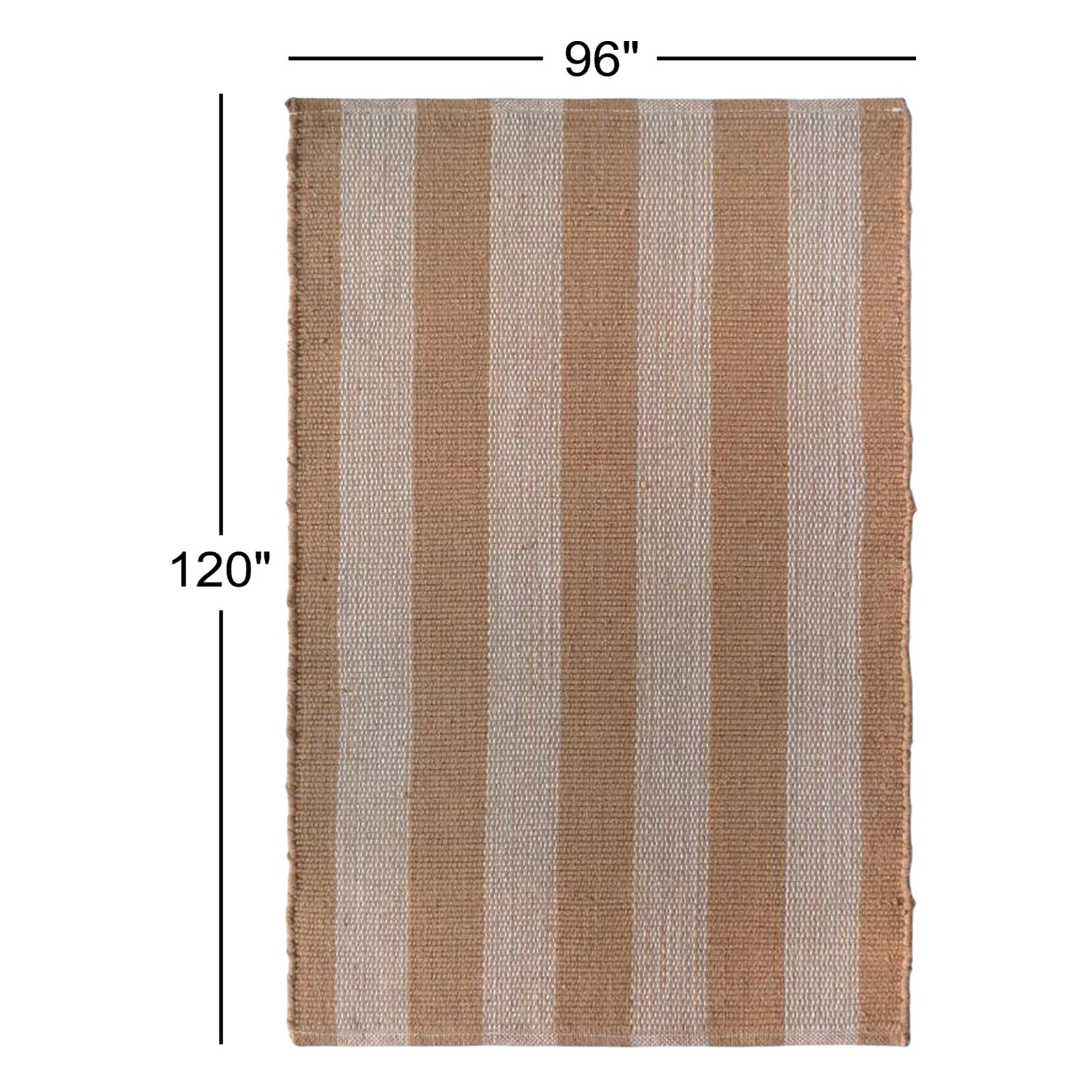 Jeanette Hand-Woven Striped Rug, Rectangle 8' x 10', Tan