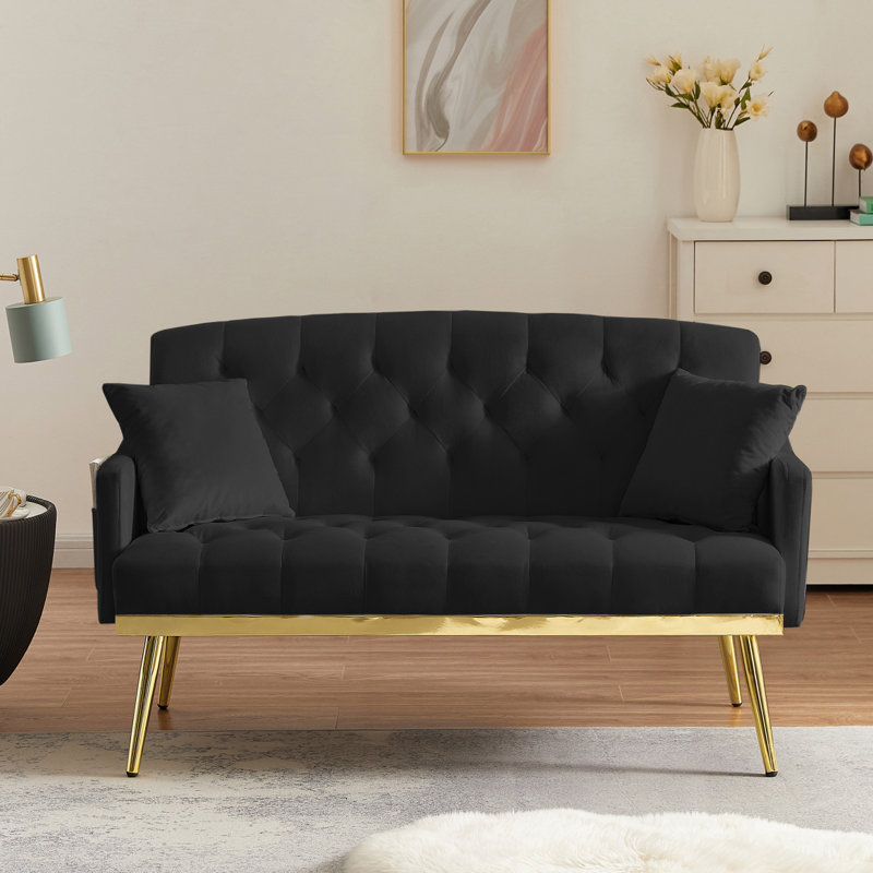 BLACK 2 SEATER SOFA