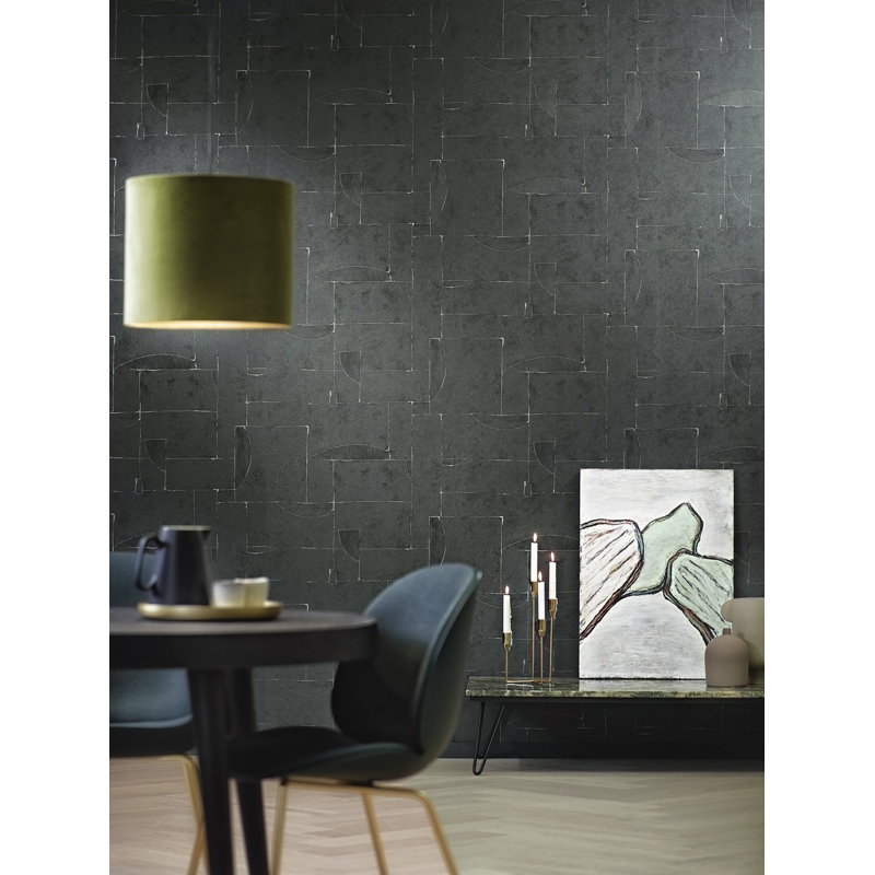 Air Collection Graphical Effect Textured Wallpaper Roll, Gray