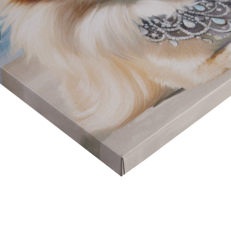 Playful Pomeranian Beach Day Canvas Wall Art in Multicolor