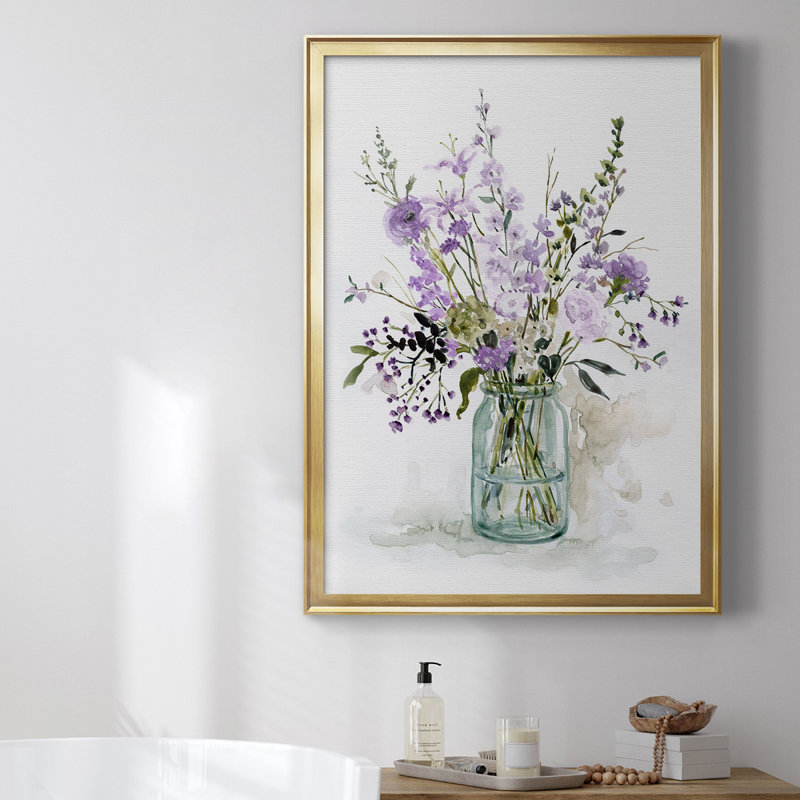 Toile encadrée de qualité supérieure Amaiia - prête à être accrochée, Or, H 24,5 po x l 18,5 po