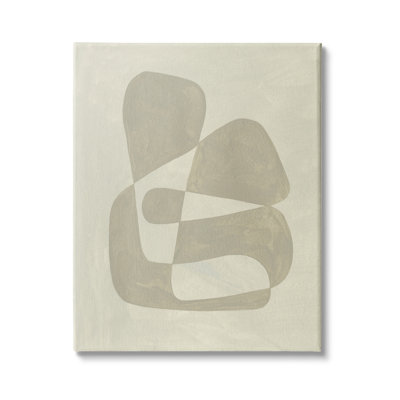 Abstrait minimaliste contrastant avec des tons de lignes beige brun clair, estampe numérique encadrée, art texturé par Emma Caroline