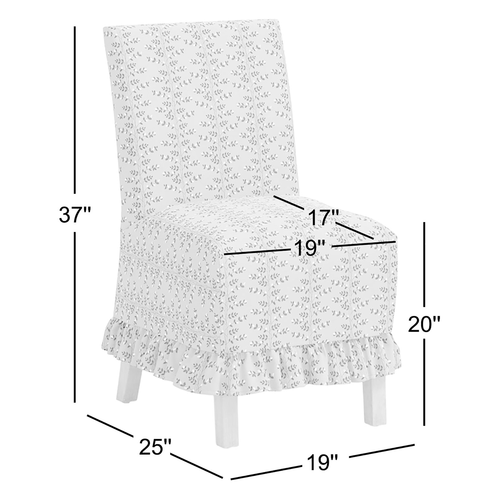 Louise Slipcover Dining Chair, Climbing Vines Green