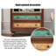 Vert + brun massif + bois manufacturé + vitrines
