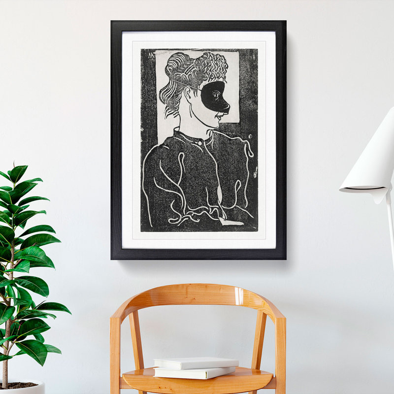 Masked Woman Vol.1 by Samuel De Mesquita - Picture Frame Painting, 36cm H x 27cm W x 2cm D, Black Framed