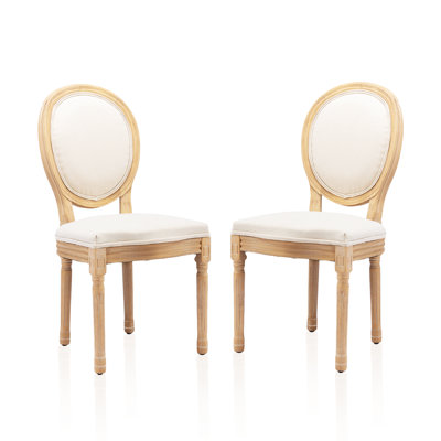 Chaise de salle à manger rembourrée en velours de style rétro (ensemble de 2)