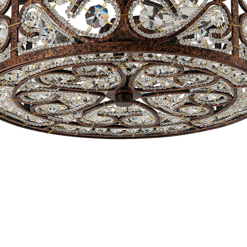 Plafonnier semi-encastré en cristal 4 lumières Classical