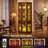 71" Tall Corner Cabinet with Multi-Colour LED Lights, 5-Tier Corner Display Cabinet with Doors
