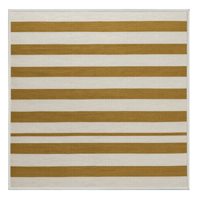 Tapis beige à rayures horizontales lavable à la machine