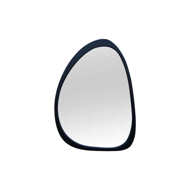 Asymmetrical Oval Mirror, Black