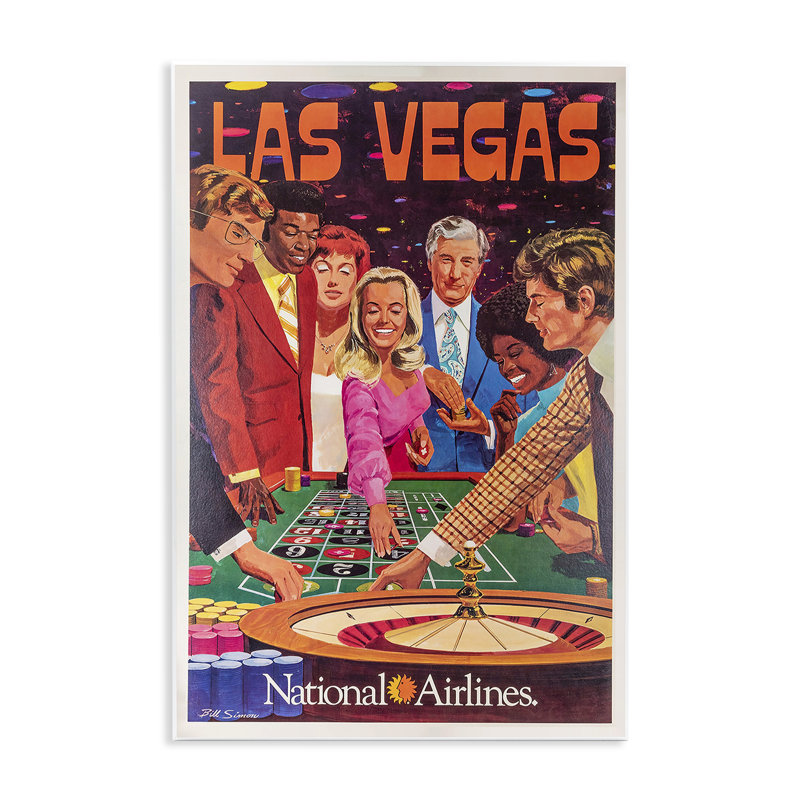 Plaque murale rétro du casino de Las Vegas, design par Vintage Posters, 19" H x 13" W
