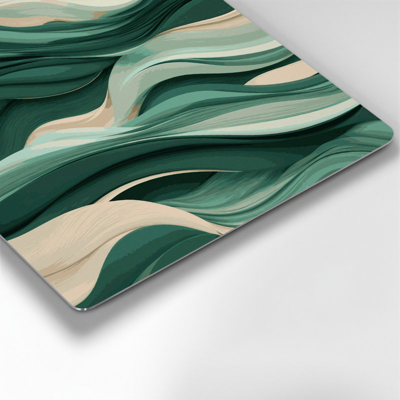 Paysage abstrait, art mural vert en métal 60, H 16 po x l 16 po