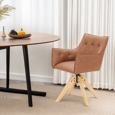 Isoken Tufted Upholstered Swivel Dining Chairs