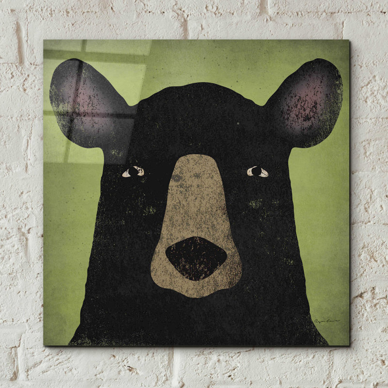 «The Black Bear» par Ryan Fowler, art mural en verre acrylique, H 12 po x l 12 po x P 0,13 po