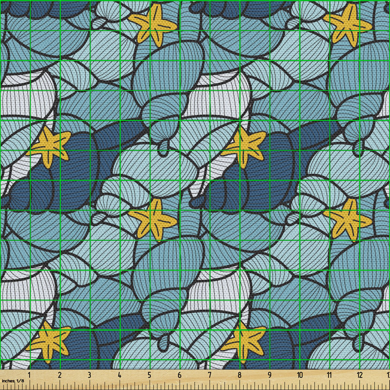 Cheilon Pattern of Seashells and Starfish Multi-Purpose Fabric