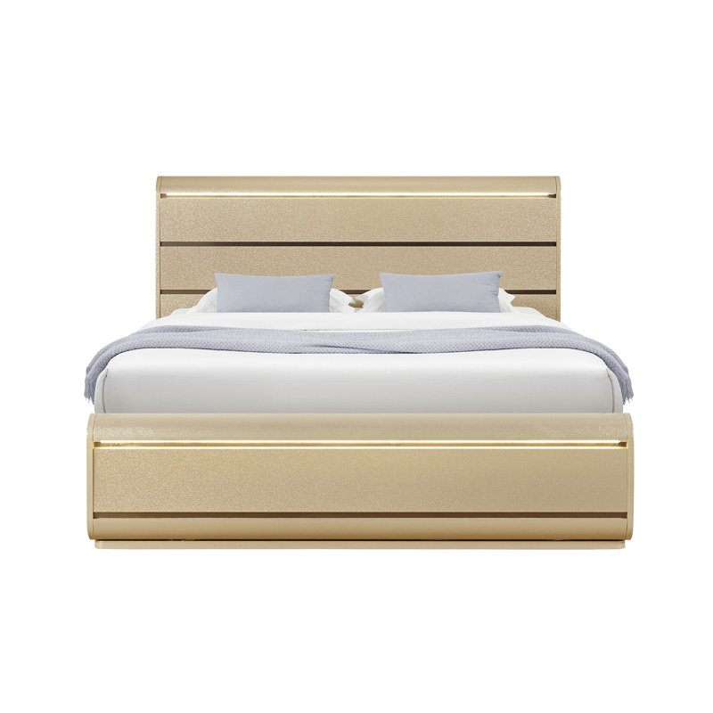 GIGI GOLD QUEEN BED WITH LED LIGHTS